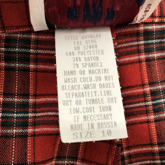 Plaid Red Women's Pants - Picture 10 of 12